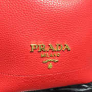 Prada Original Calfskin leather Bucket Bag 1BE018 Red - 5