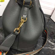 Prada Original Calfskin leather Bucket Bag 1BE018 Gray - 6