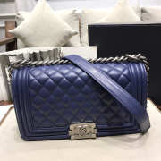 Chanel Leboy lambskin Bag in Navy Blue With Silver Hardware 67086 - 6