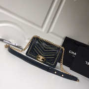 Chanel leboy calfskin bag in blue with gold hardware 20cm - 1