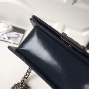 Chanel leboy calfskin bag in blue with silver hardware 20cm - 4