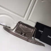 Chanel leboy calfskin bag in Copper gray with silver hardware 25cm - 1