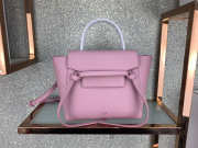 Celine Micro Belt Bag In Grained Calfskin with Pink 20cm 175519 - 1