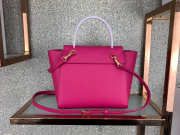 Celine Micro Belt Bag In Grained Calfskin with Rose Red 20cm 175519 - 5