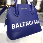 Balenciaga Ville Small graffiti logo calfskin bag Dark Blue 18SS  - 6