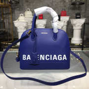 Balenciaga Ville medium graffiti logo calfskin bag Dark Blue 18SS - 1