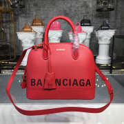 Balenciaga Ville Medium graffiti logo calfskin bag Red 18SS - 1