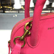 Balenciaga Ville small graffiti logo calfskin bag Rose Red 18SS - 4