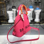 Balenciaga Ville Medium graffiti logo calfskin bag Rose Red 18SS - 3