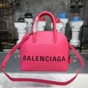 Balenciaga Ville Medium graffiti logo calfskin bag Rose Red 18SS - 4