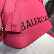 Balenciaga Ville Medium graffiti logo calfskin bag Rose Red 18SS - 5