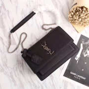 YSL Sunset Handbag Black 22cm - 1