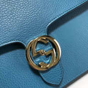 Gucci Marmont Shoulder Blue Leather Cross Body Bag 510303 - 2