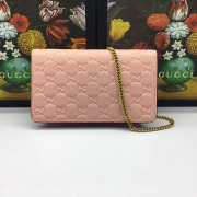 Gucci Signature with Cherries Mini Leather Bag Pink - 2