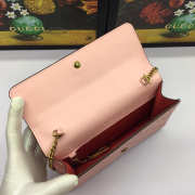 Gucci Signature with Cherries Mini Leather Bag Pink - 4