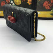 Gucci Signature with Cherries Mini Leather Bag Black - 5