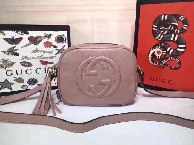 Gucci Women's Shoulder Leather Pink Bags 308364 - 1