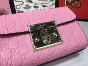 Gucci Padlock small Signature shoulder Leather bag Pink 409487 - 5