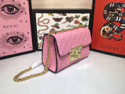 Gucci Padlock small Signature shoulder Leather bag Pink 409487 - 2