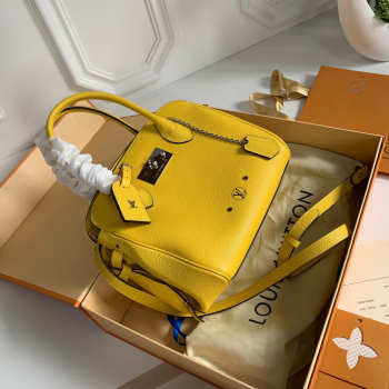 Louis Vuitton Milla Calfskin Bag Yellow Veau Nuage M54347 