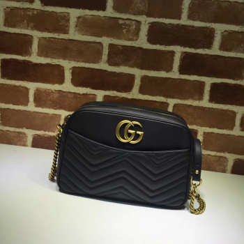 Gucci Marmont medium shoulder bag black 443499 Bagsaa