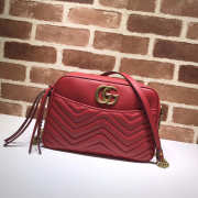 Gucci Marmont medium shoulder bag red 443499 Bagsaa - 1