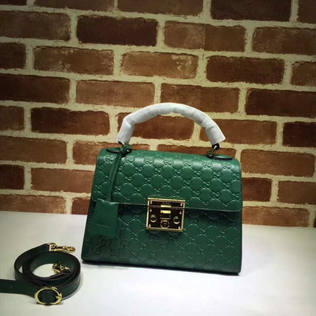 Gucci Padlock Signature top handle bag green 453188  - 1