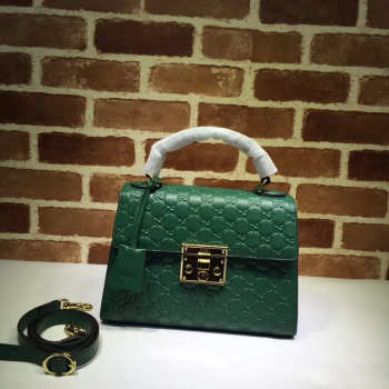 Gucci Padlock Signature top handle bag green 453188 