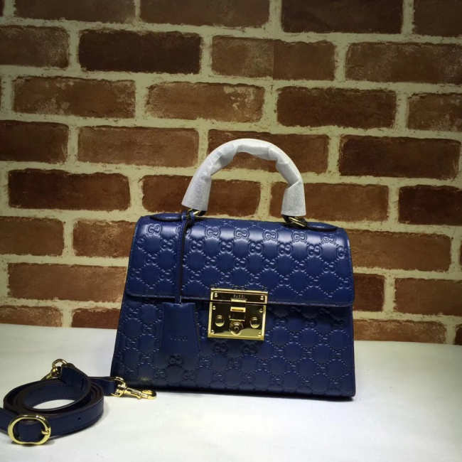 Gucci Padlock Signature Top Handle Bag blue 453188  - 1