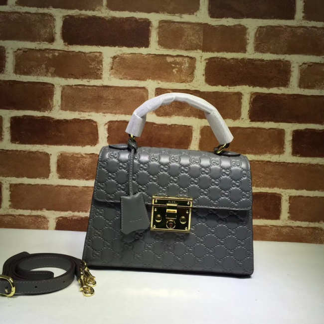 Gucci Padlock Signature Top Handle Bag gray 453188 - 1