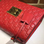 Gucci Padlock Signature Top Handle Bag Red 453188  - 2