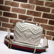 Gucci Marmont leather shoulder bag white 498100 Bagsaa - 4