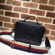 Gucci Marmont leather shoulder bag black 498100 Bagsaa - 6