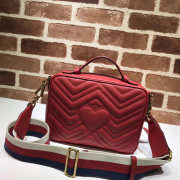 Gucci Marmont leather shoulder bag red 498100 Bagsaa - 4