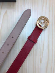 Gucci Belt Red Gold Hardware - 5