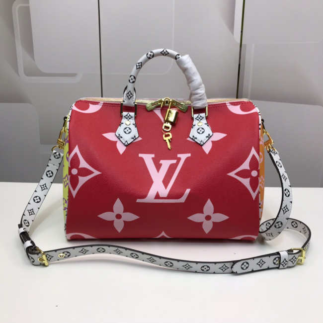 Louis Vuitton Monogram Speedy Red Handbag 30cm 40391 - 1