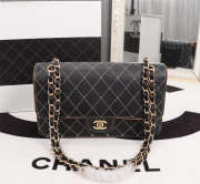 Chanel Flap Shoulder Bag Calfskin Leather Black 8925 - 1