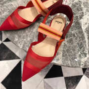 Fendi Slingbacks Red Flat-soled Shoes - 5