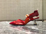 Fendi Slingbacks Red Mid Heel Shoes 5cm - 1