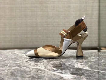 Fendi Slingbacks White High Heel Shoes 8cm