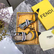 Fendi Slingbacks Yellow Green High Heel Shoes 8cm - 5