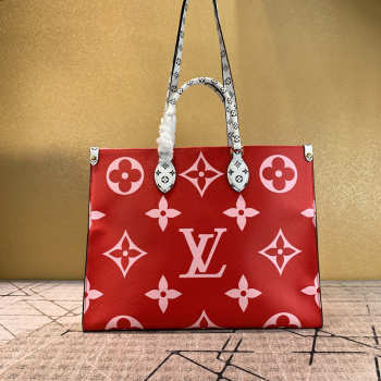 Louis Vuitton Monogram Women Onthego Handbag Red and Pink M44570