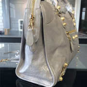 Balenciaga Motorcycle Large Handbag Light Gray - 5