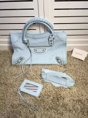 Balenciaga Classic City 38cm Goatskin light blue Bag - 5