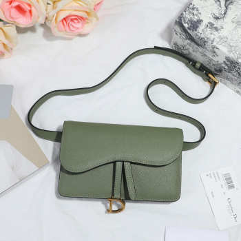 Dior Saddle Waistband Saddle green bag 17cm