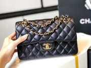 Chanel Double Flap Bag Lambskin Black with Gold Hardware 23cm Bagsaa - 6