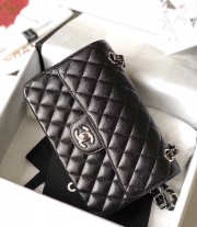 Chanel Double Flap Bag Caviar Black with Silver Hardware 23cm Bagsaa - 5