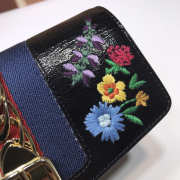 GUCCI Wrinkled lacquer leather embroidery Black Bag - 2