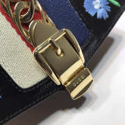 GUCCI Wrinkled lacquer leather embroidery Black Bag - 3