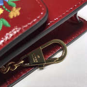 GUCCI Wrinkled lacquer leather embroidery Red Bag - 5